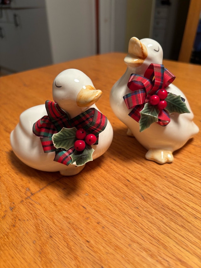 80s Enesco Ceramic Christmas Ducks
