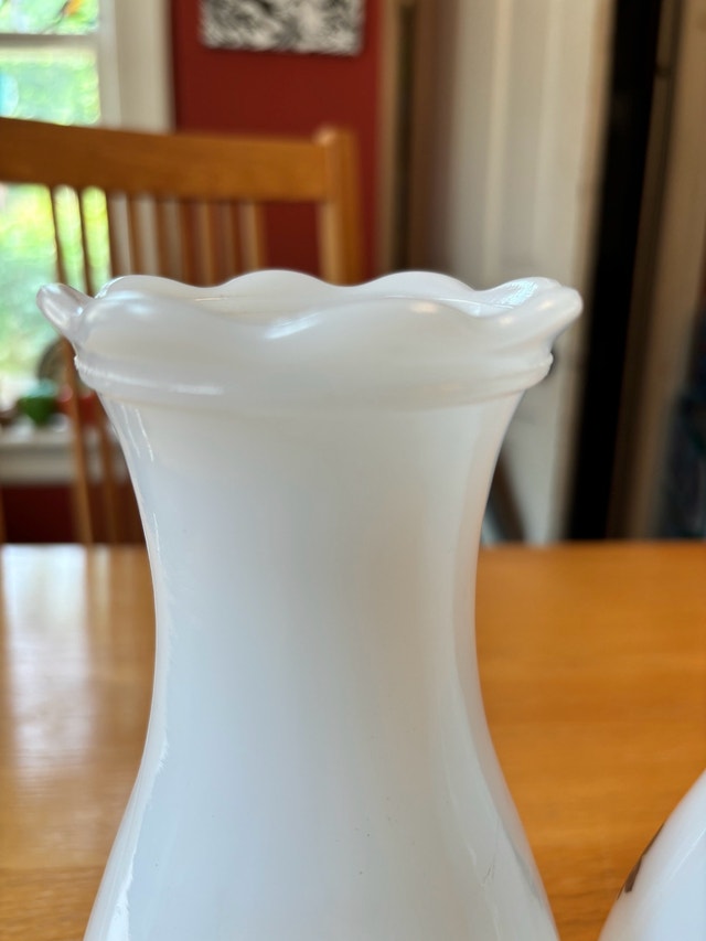 Pair of Milk Glass Hurricane Shades - photo 4