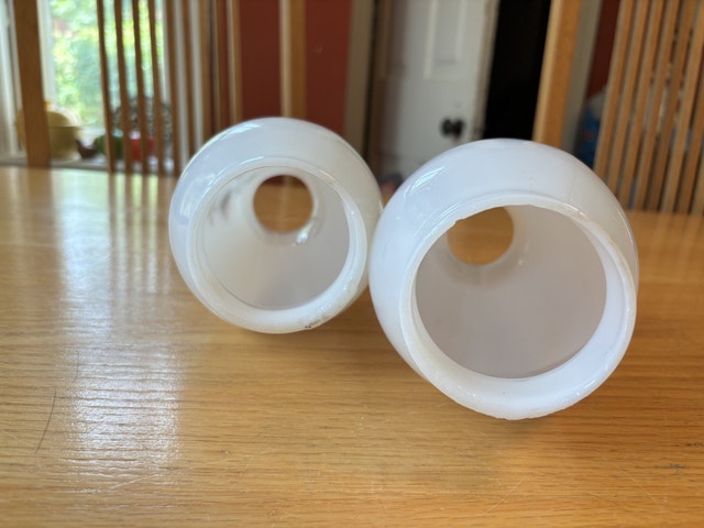 Pair of Milk Glass Hurricane Shades - photo 5