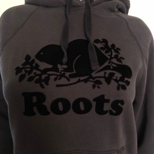 Grey/Black Roots Kangaroo Hoodie - M - photo 2