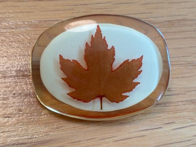 Vintage Lucite Maple Leaf Brooch