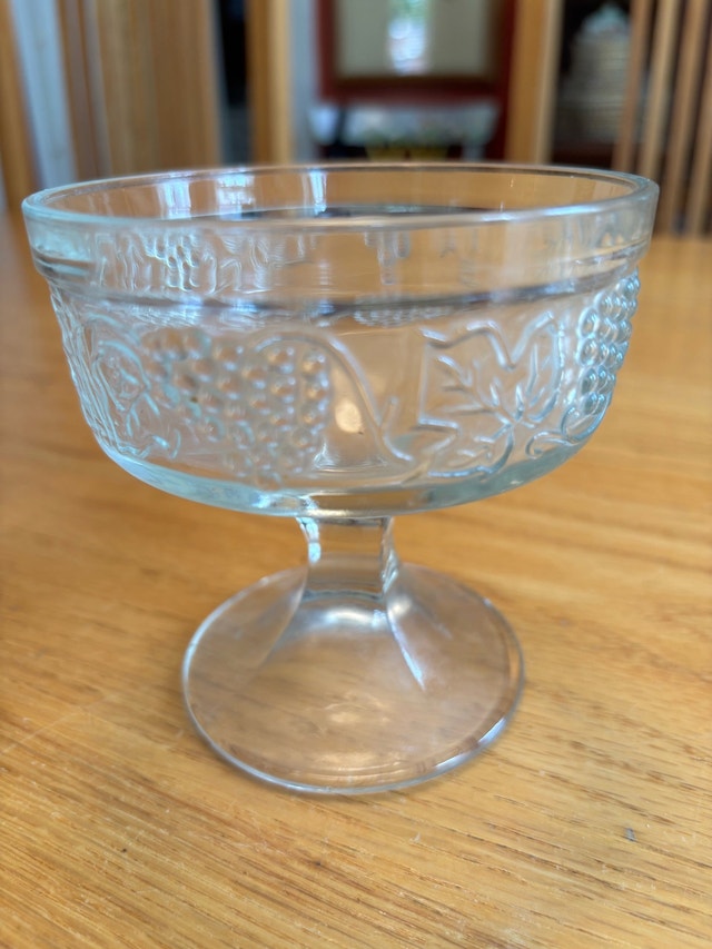 vintage clear glass pedestal sherbet dessert dish - photo 2