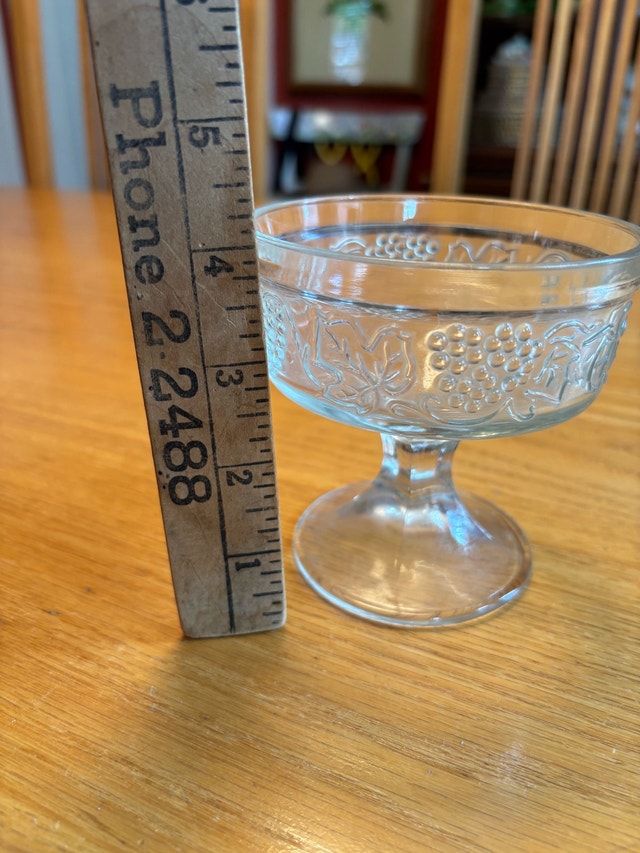 vintage clear glass pedestal sherbet dessert dish - photo 3