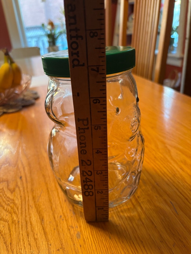 Kraft Peanut Butter Glass Jar Bank Papa Bear w/ Large Peanut - photo 4