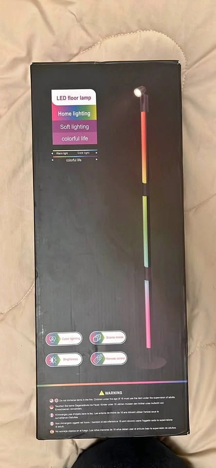 RGB LED Corner Floor Lamp – Colour Changing with Remote