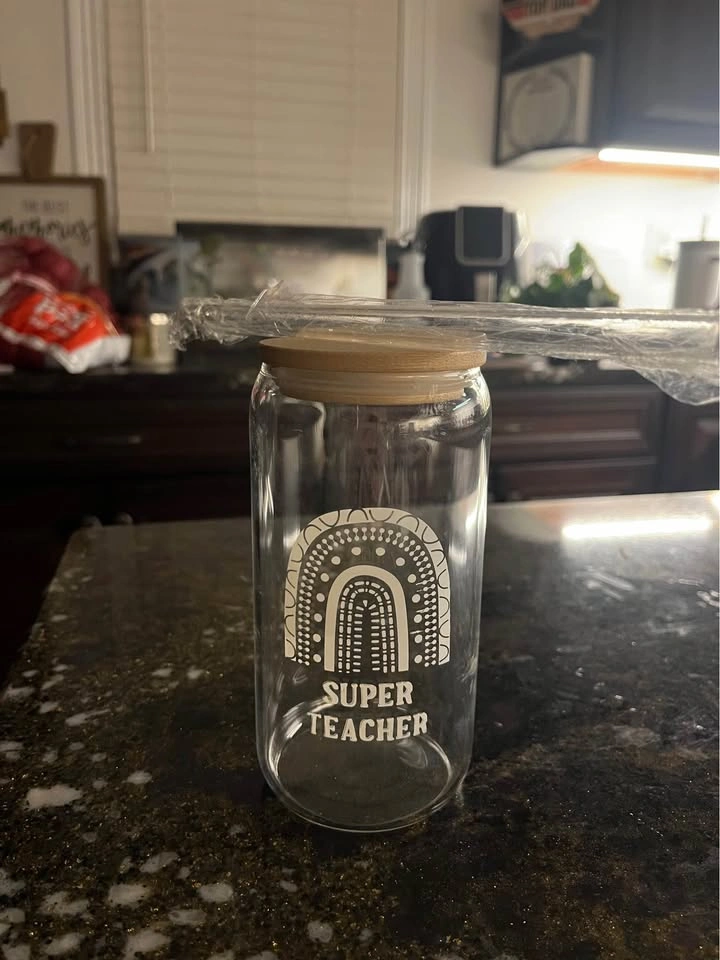 Teacher glass cup
