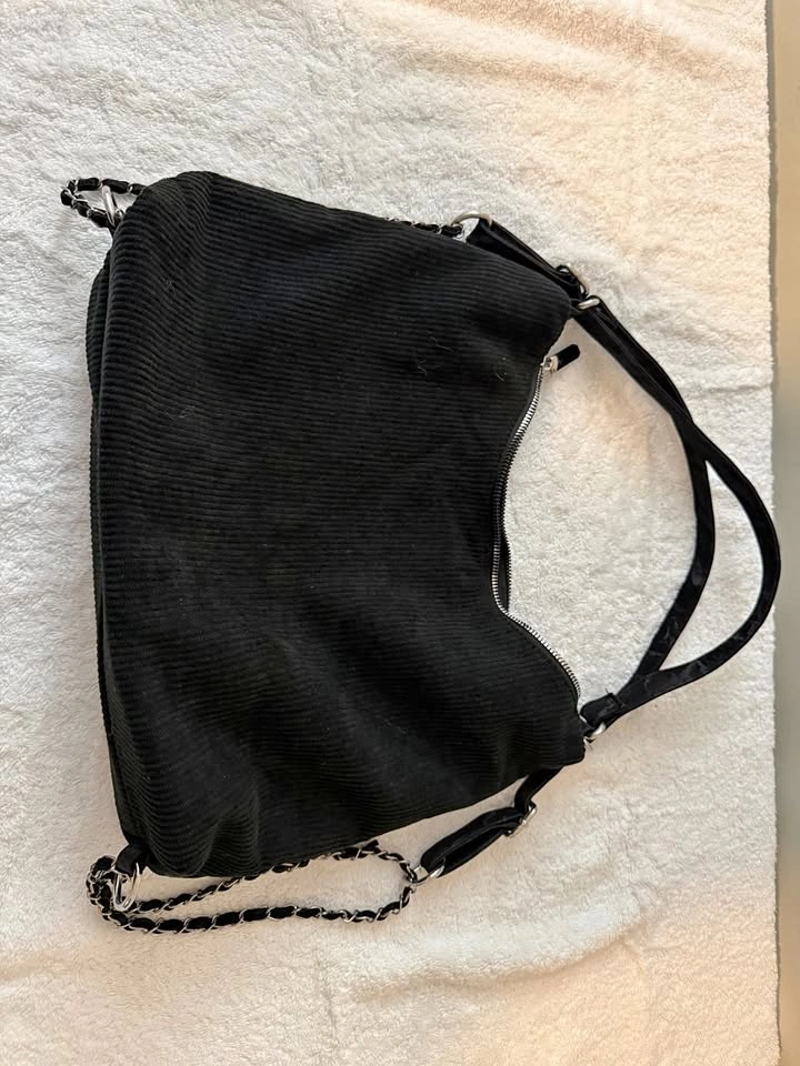 Black Knit Shoulder Bag / Hobo Bag