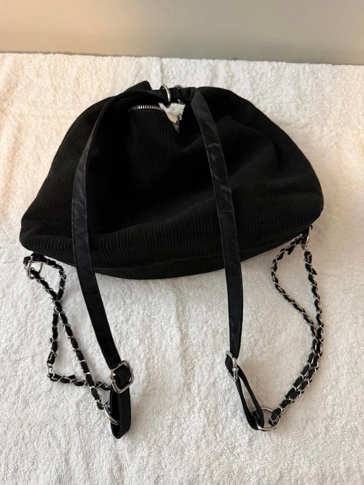 Black Knit Shoulder Bag / Hobo Bag - photo 2