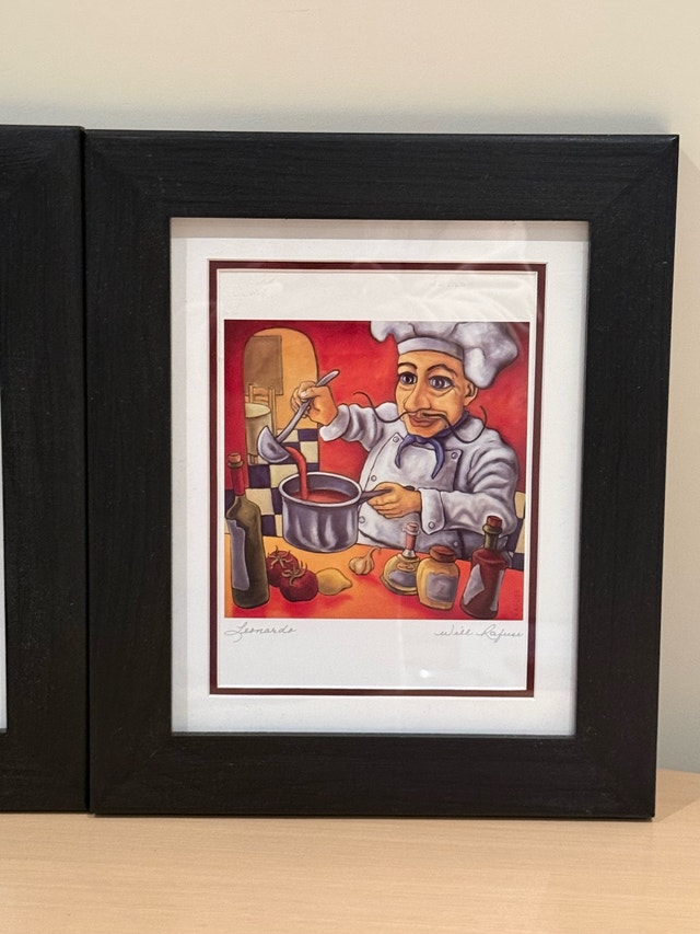 Will Rafuse 'Marcello' and 'Leonardo' Framed Chef Prints - photo 2