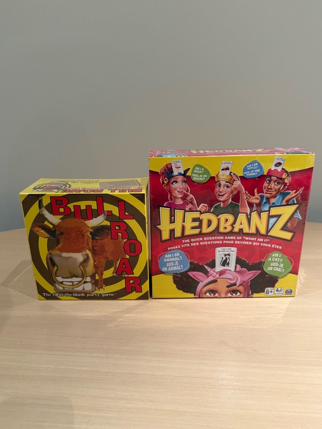 Spin Master Hedbanz and Bull Roar Board Games
