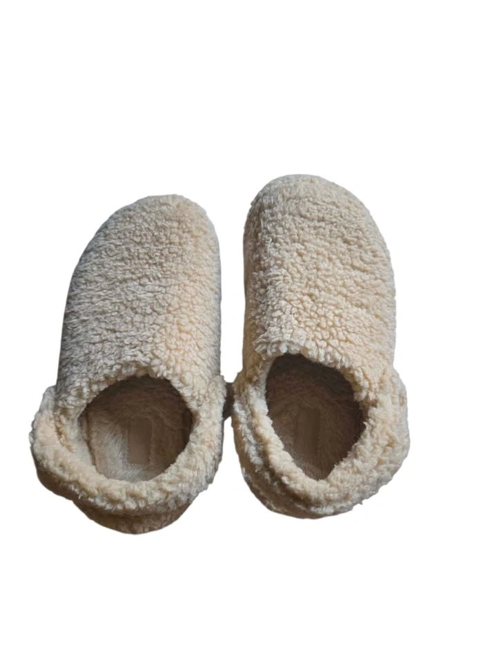 Unisex Crocs Classic Cozzy Slippers Beige Plush House Shoes - photo 2