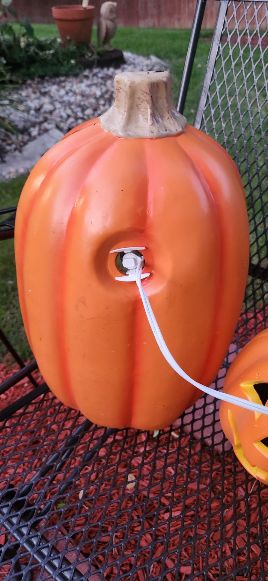 3 light up plastic blow mold pumpkins HALLOWEEN - photo 5