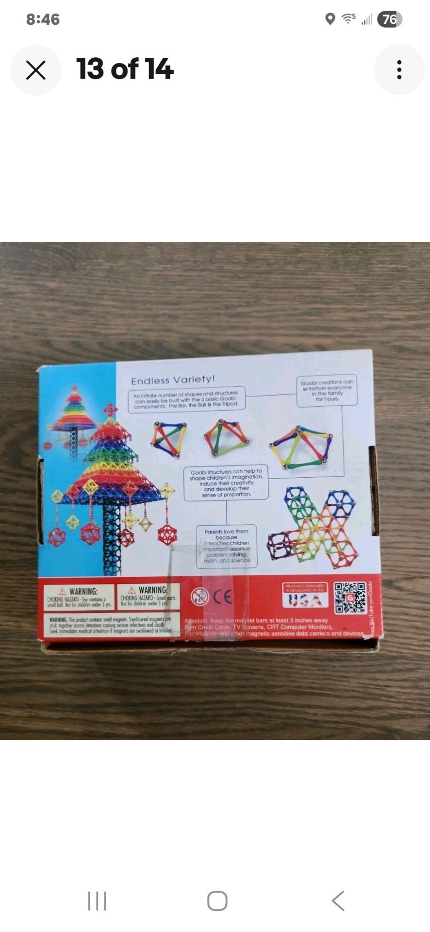 Goobi 180 Piece Magnetic Construction Set Ages 3+ STEM Toy - photo 5