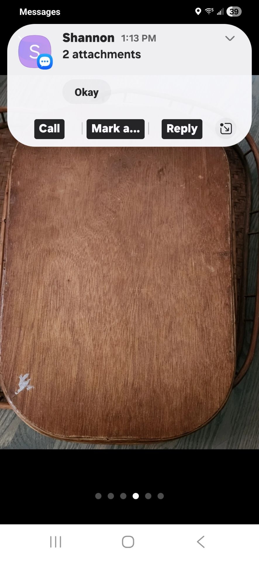 Set of 3 bamboo wicker wood trays - photo 4