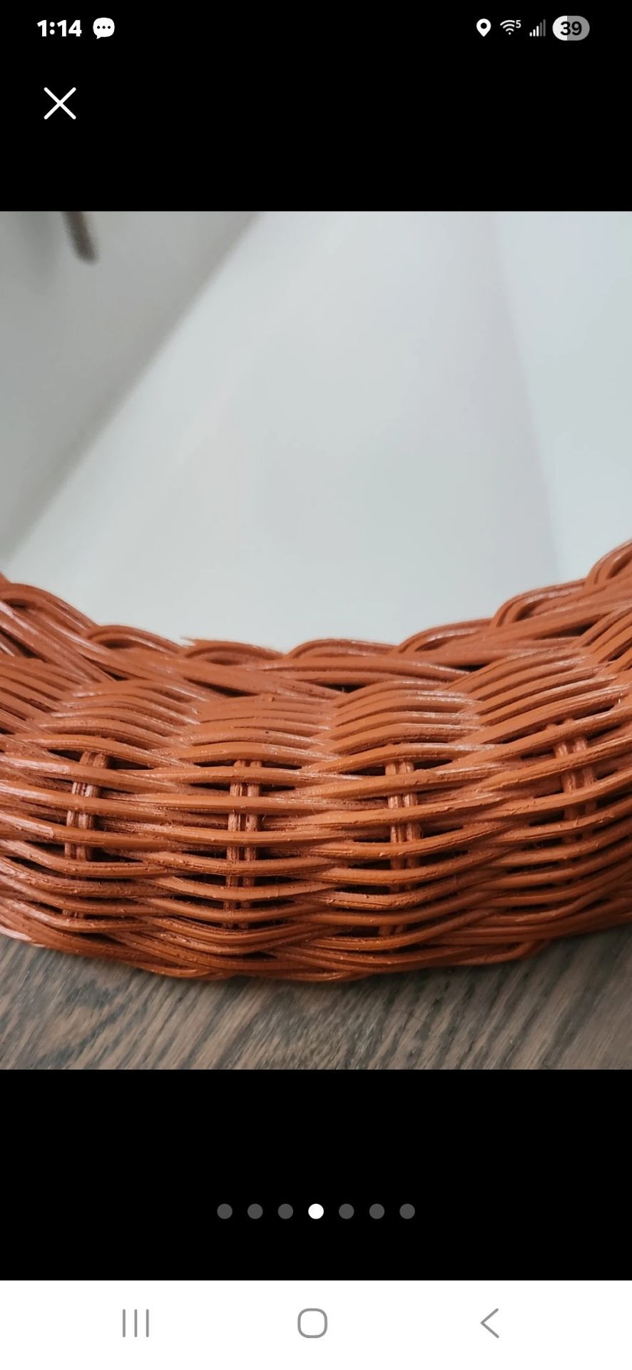 Vtg woven Wicker Oval Mirror - photo 4