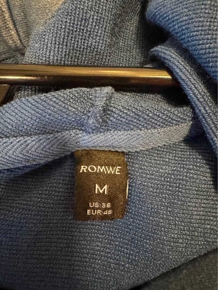 romwe Blue Rhinestone Hoodie - photo 5