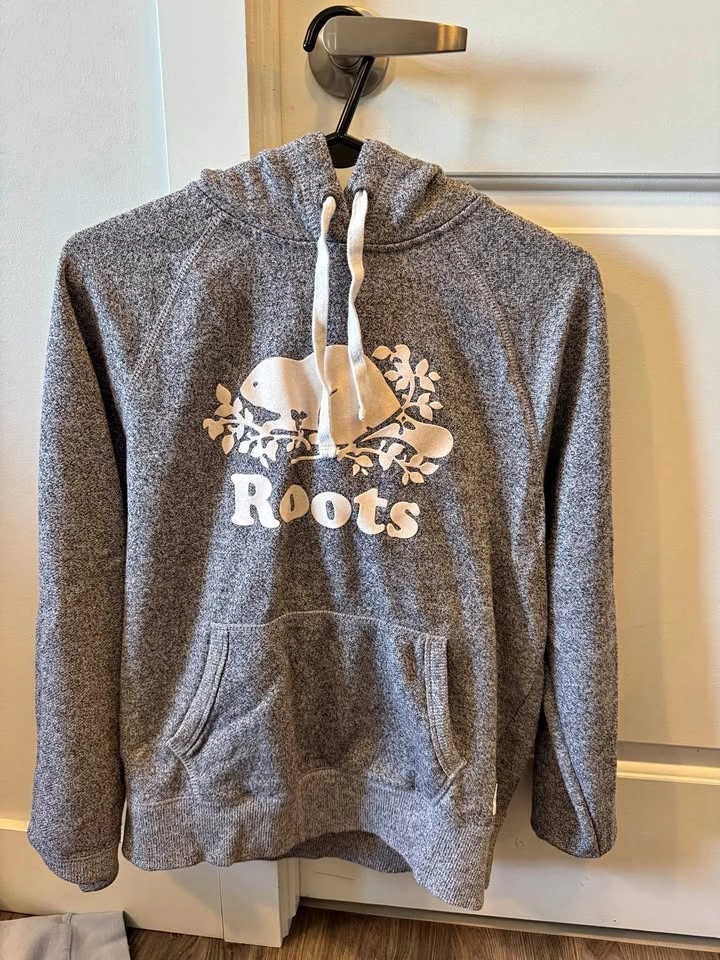 Womens Roots Salt and Pepper Hoodie Size Medium