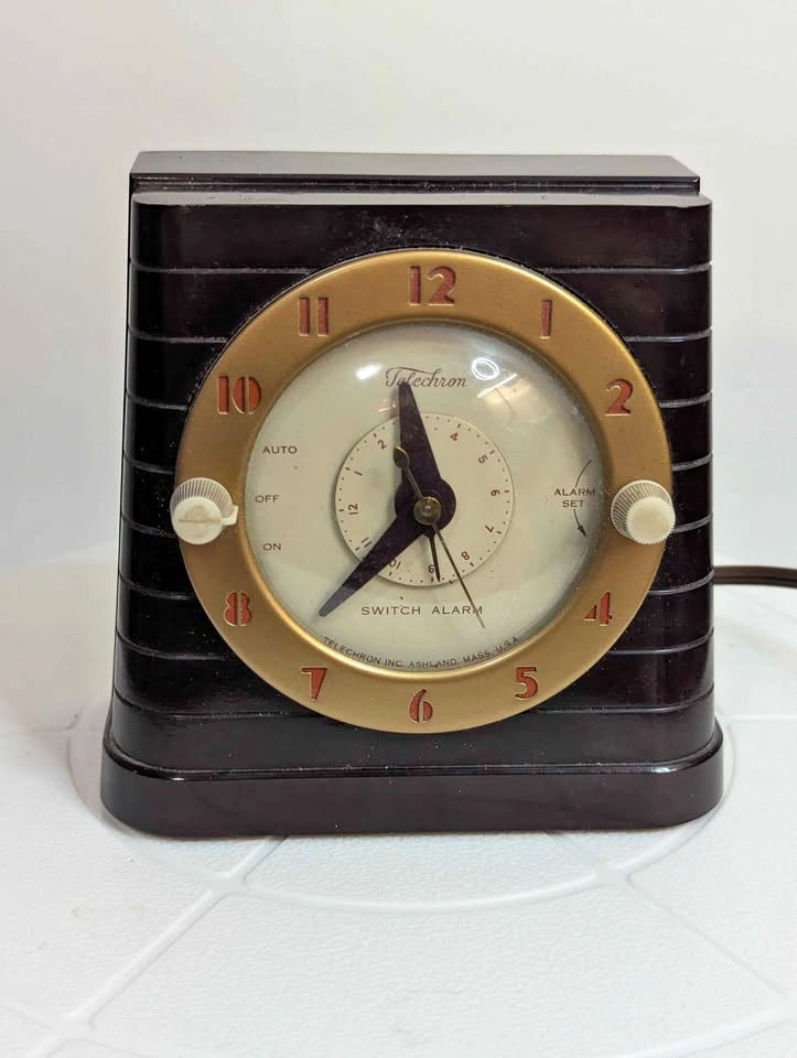 Vintage Bakelite Telechron Switch Alarm Clock