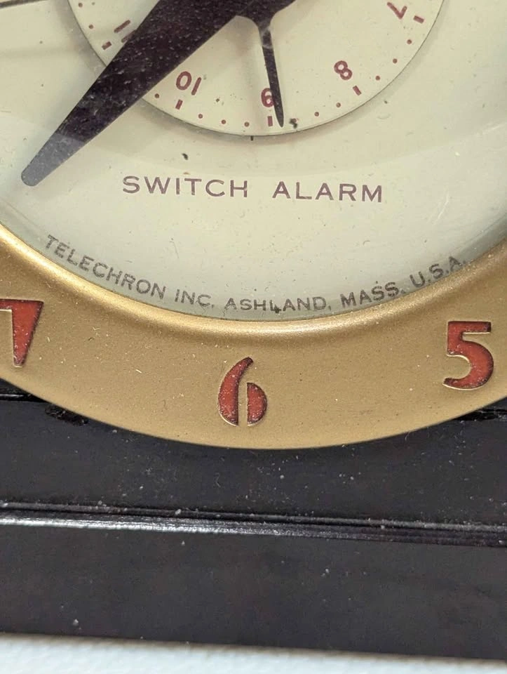 Vintage Bakelite Telechron Switch Alarm Clock - photo 3