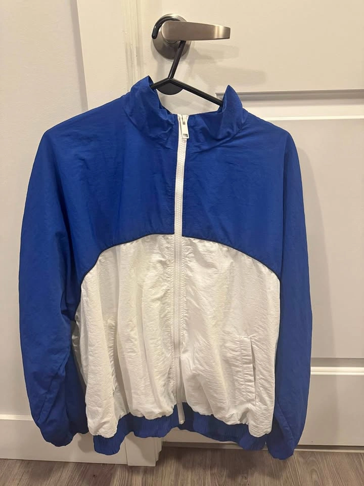 Garage blue and white windbreaker jacket size medium/large