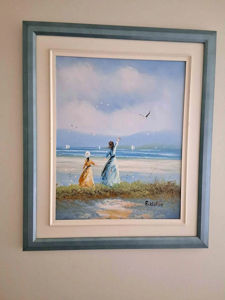 Vintage Mid-Century Impressionist Oil Painting – Victorian Ladie