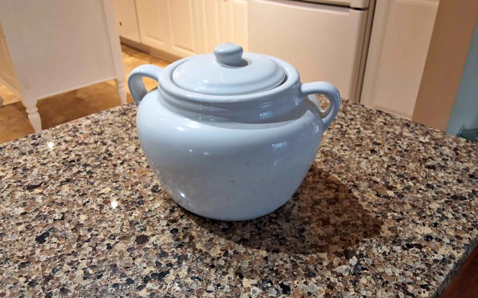 White Ceramic Bean Pot