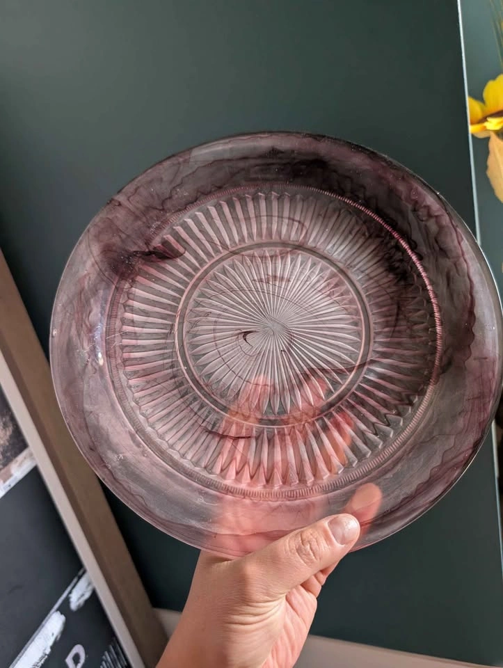 Vintage Purple Slag Glass Sunburst Plate x3 - photo 2