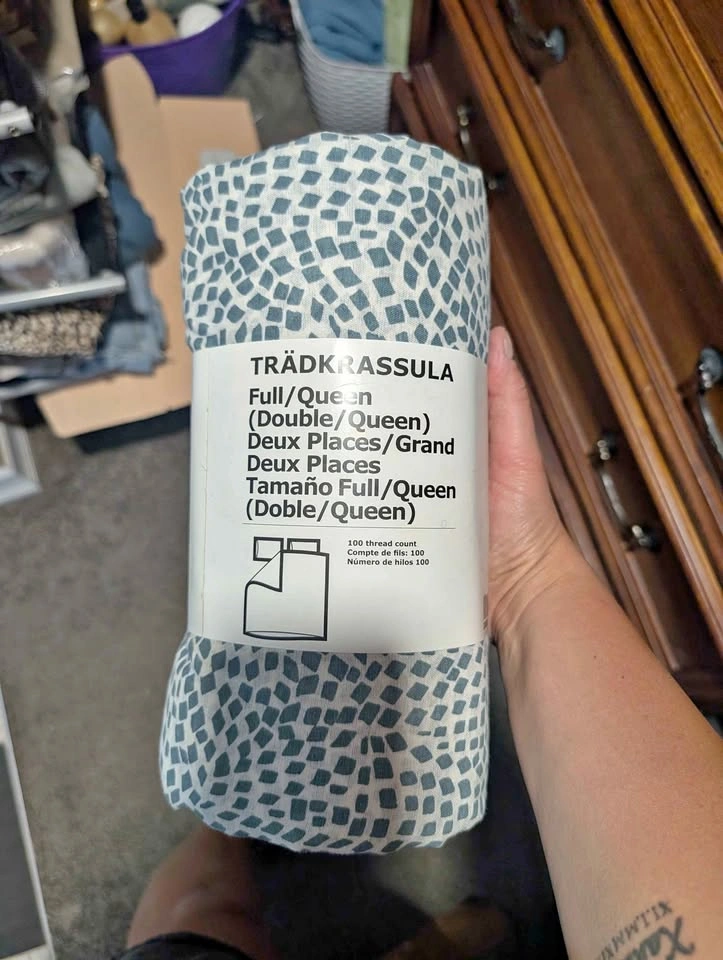 IKEA TRÄDKRASSULA Duvet Cover and Pillowcases, Full/Queen