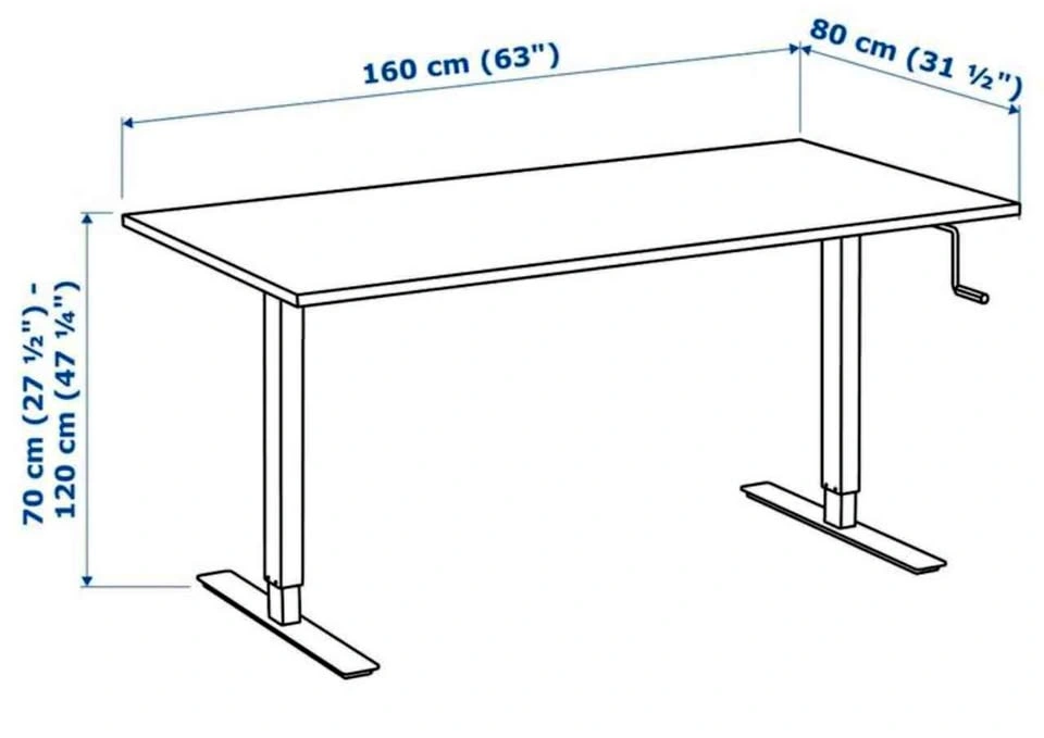 White Ikea Skarsta Sit Stand Desk | Office desk