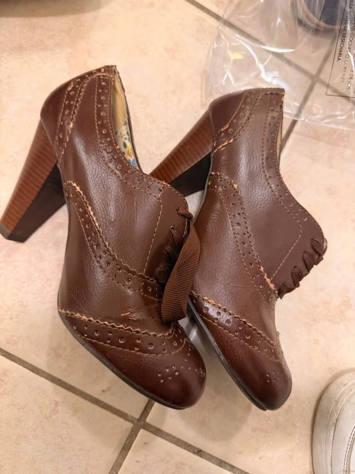 American Eagle Brown Heeled Oxford Shoes Size 5.5 - photo 2