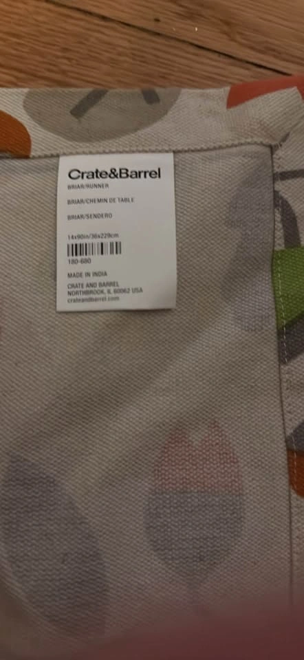 Crate and Barrel Fall Table Runner - photo 2