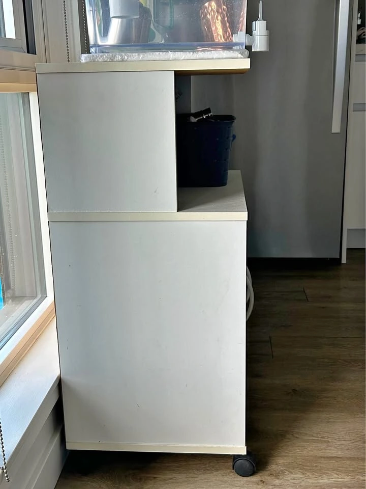 White Rolling Kitchen Utility Cabinet