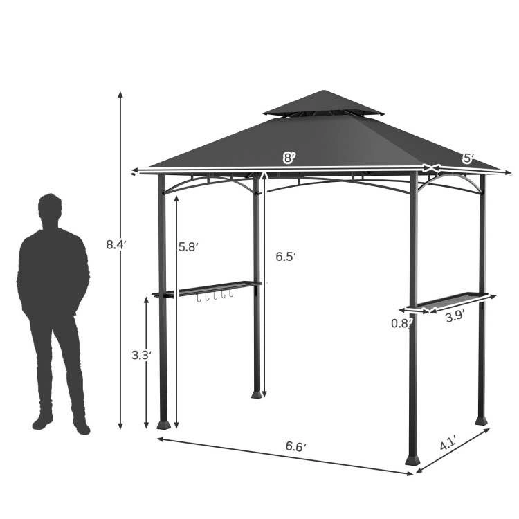 8 x 5 Feet Outdoor Grill Gazebo Patio Barbecue Canopy Tent - photo 2