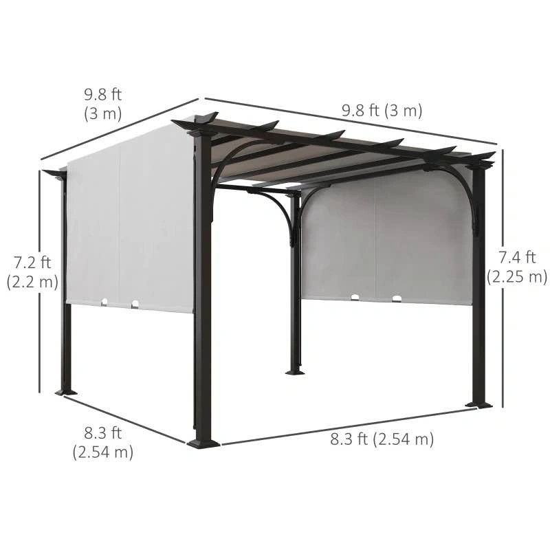 Outsunny 10' x 10' Outdoor Pergola Patio Gazebo Canopy - photo 2