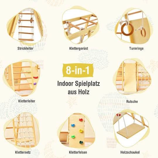 Costway 8-in-1 Indoor Wooden Playground - photo 3