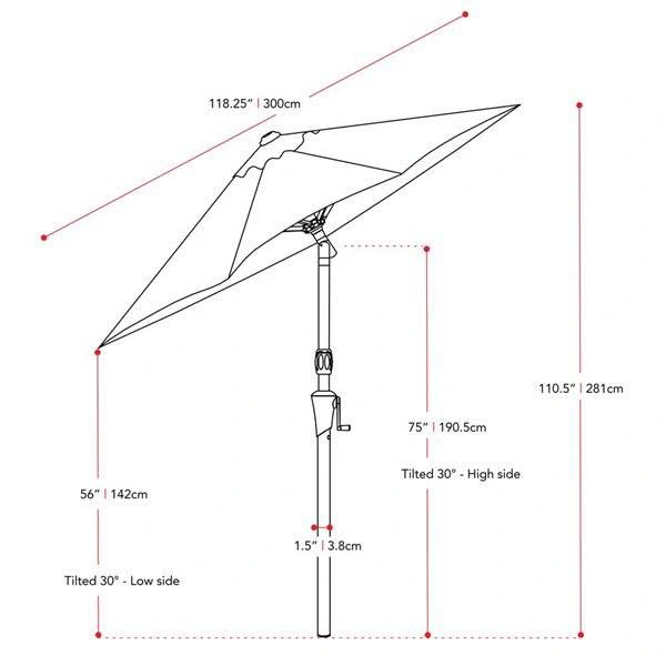 CorLiving 10ft UV and Wind Resistant Tilting Patio Umbrella - photo 4