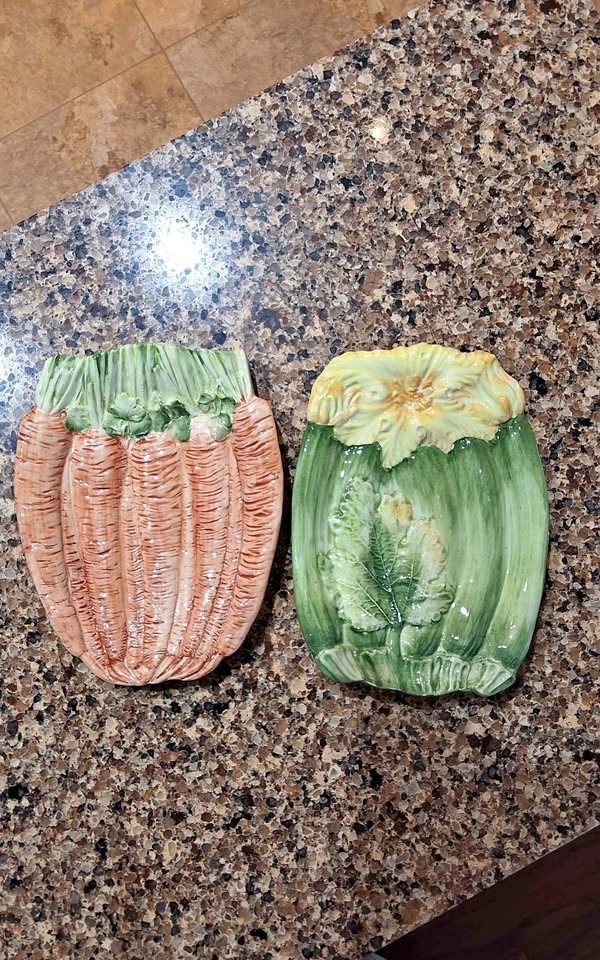 San Marco Italy Ceramic Carrot and Zucchini Plates