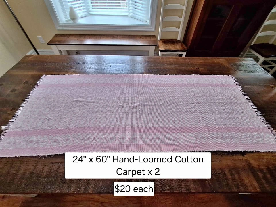 24" x 60" Hand-Loomed Cotton Carpet x 2