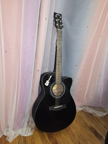 Yamaha Black Cutaway Acoustic Guitar 6-String Right-Handed - photo 2