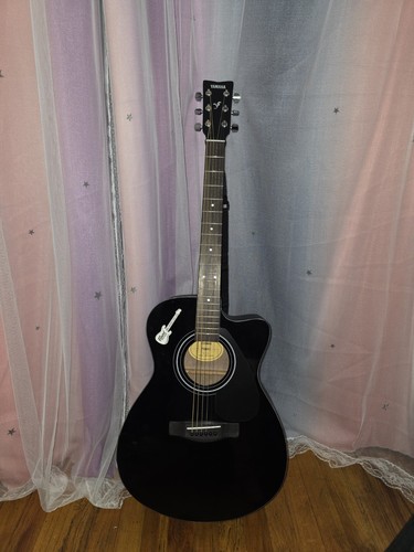 Yamaha Black Cutaway Acoustic Guitar 6-String Right-Handed - photo 4
