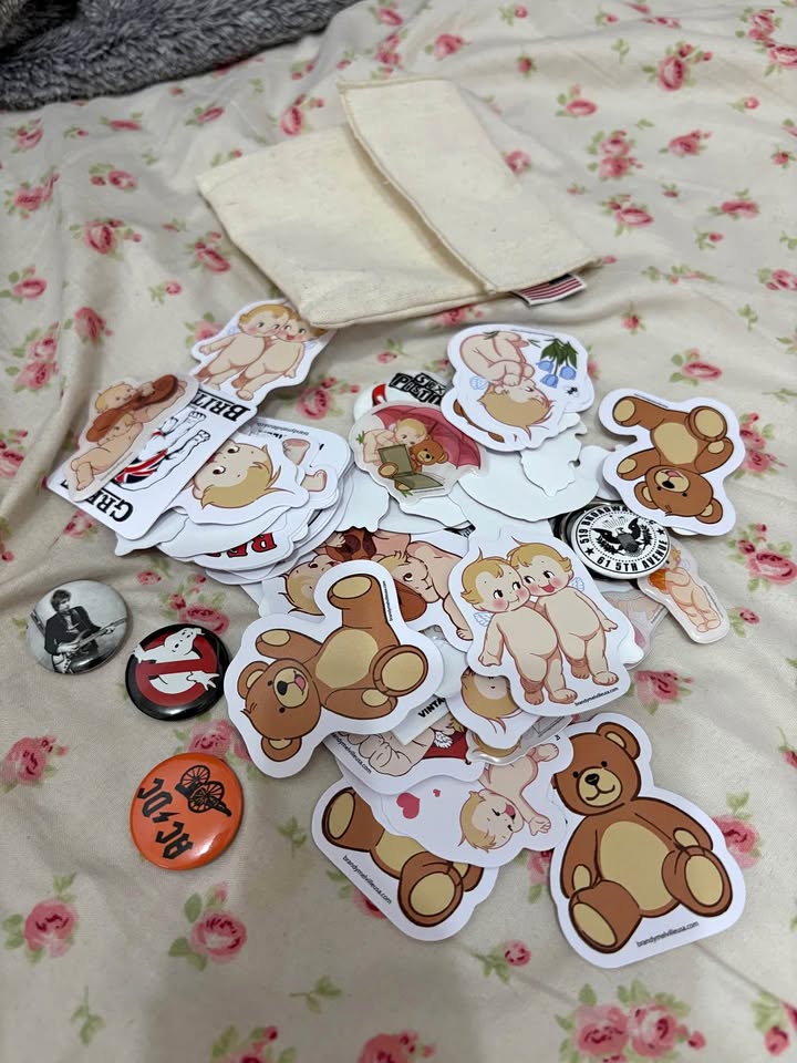Brandy Meville stickers and buttons pouch
