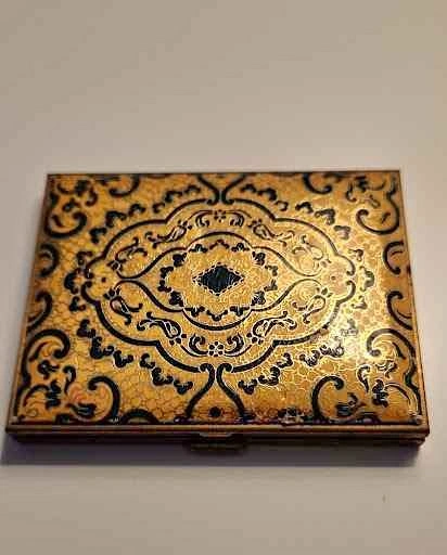 Vintage Damascene Style Cigarette Case / Business Card Case