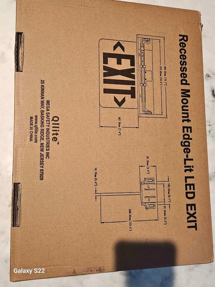 Recessed Mount Edge-Lit Led Exit
