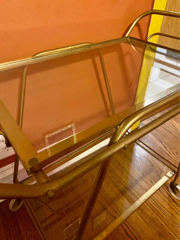 Vintage Bar Cart (glass and metal) - photo 5