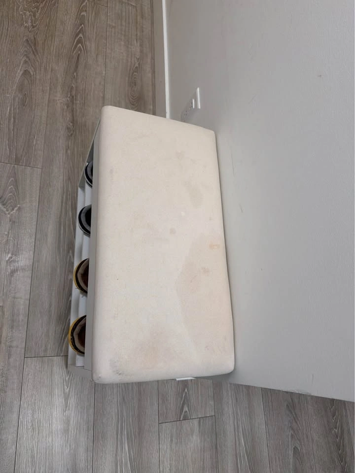 White Storage Bench with Cushioned Seat - photo 5