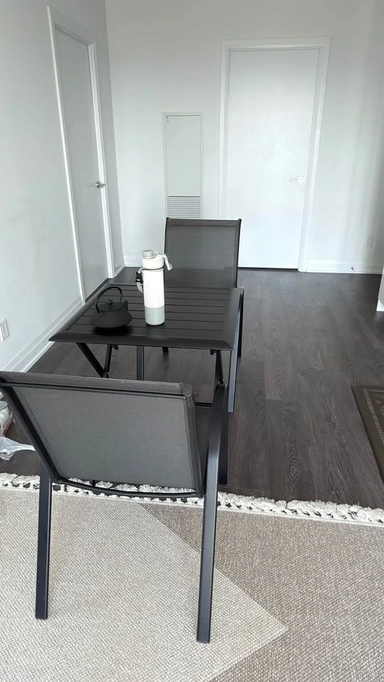 3-Piece Black Metal Folding Bistro Set - photo 3