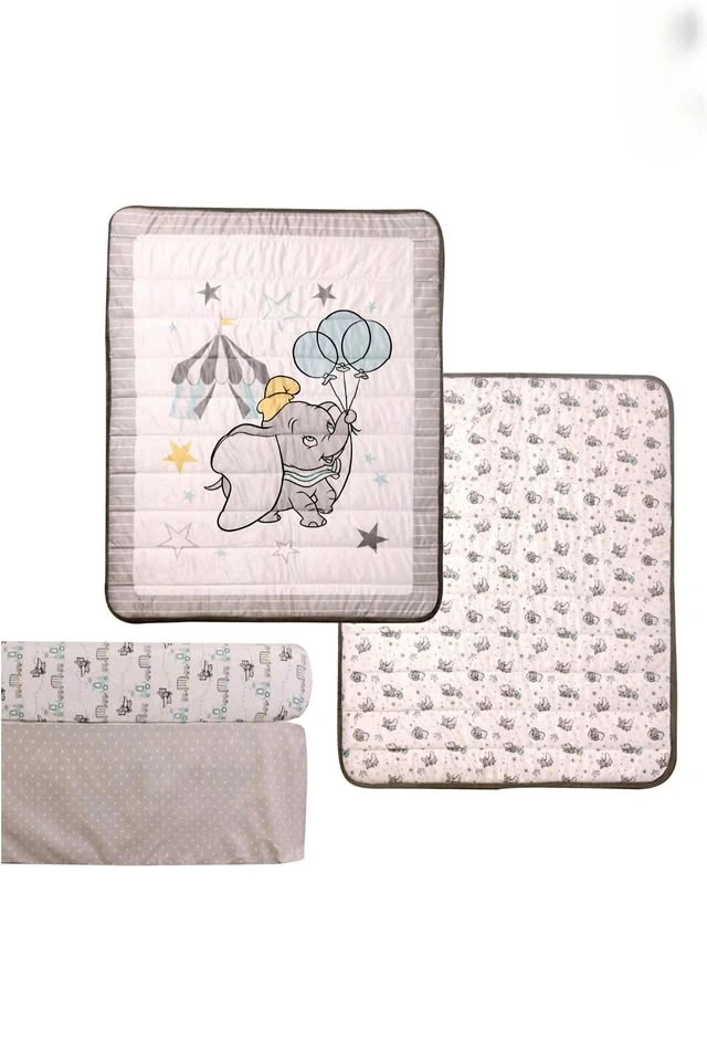Disney Dumbo 3-Piece Crib Set (Comforter + Sheet + Skirt)
