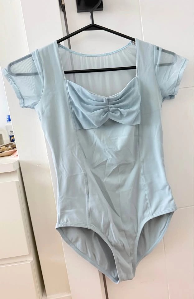 Light Blue Ballet Leotard and High-Low Wrap Skirt Set - photo 2