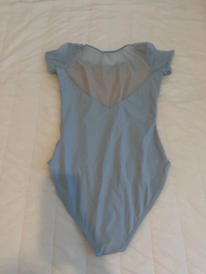 Light Blue Ballet Leotard and High-Low Wrap Skirt Set - photo 3