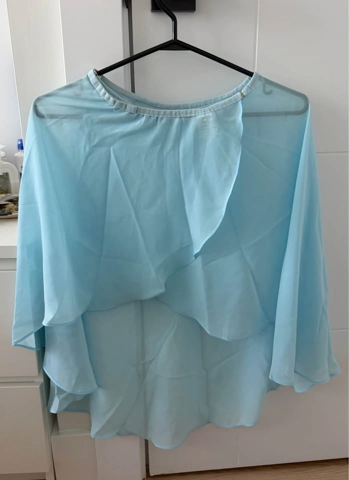 Light Blue Ballet Leotard and High-Low Wrap Skirt Set - photo 4